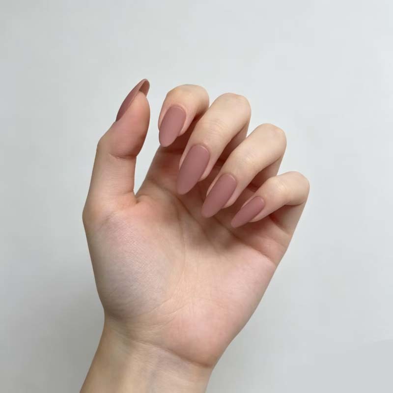 Promotional Wholesale Solid Color False Nails Matte Grey Pink Reusable