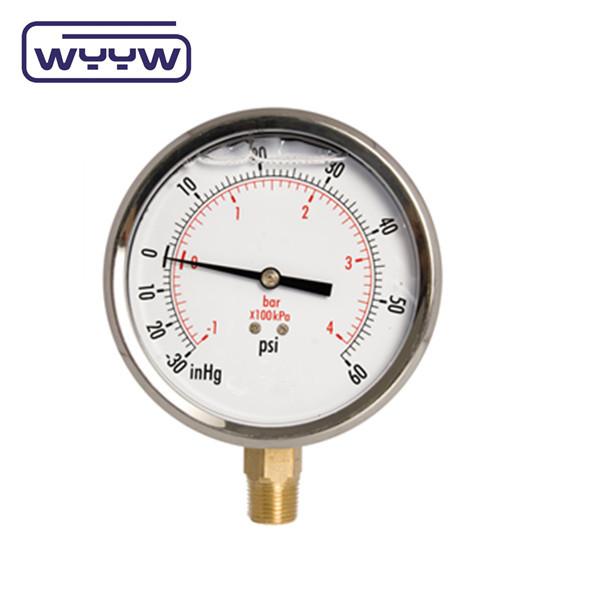 Glycerine Filled Hydraulic Industrial Compound Pressure Vacuum Gauge 1 Bar -3 Bar