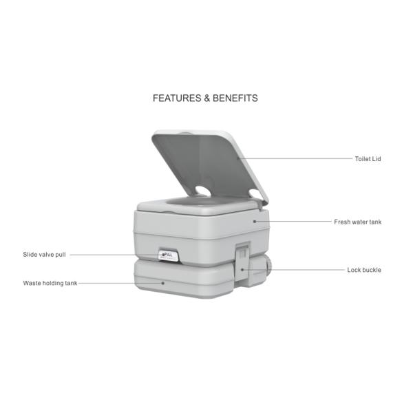 20 L White Color Portable Boat Toilet Rv Camping , Marine Toilet Systems