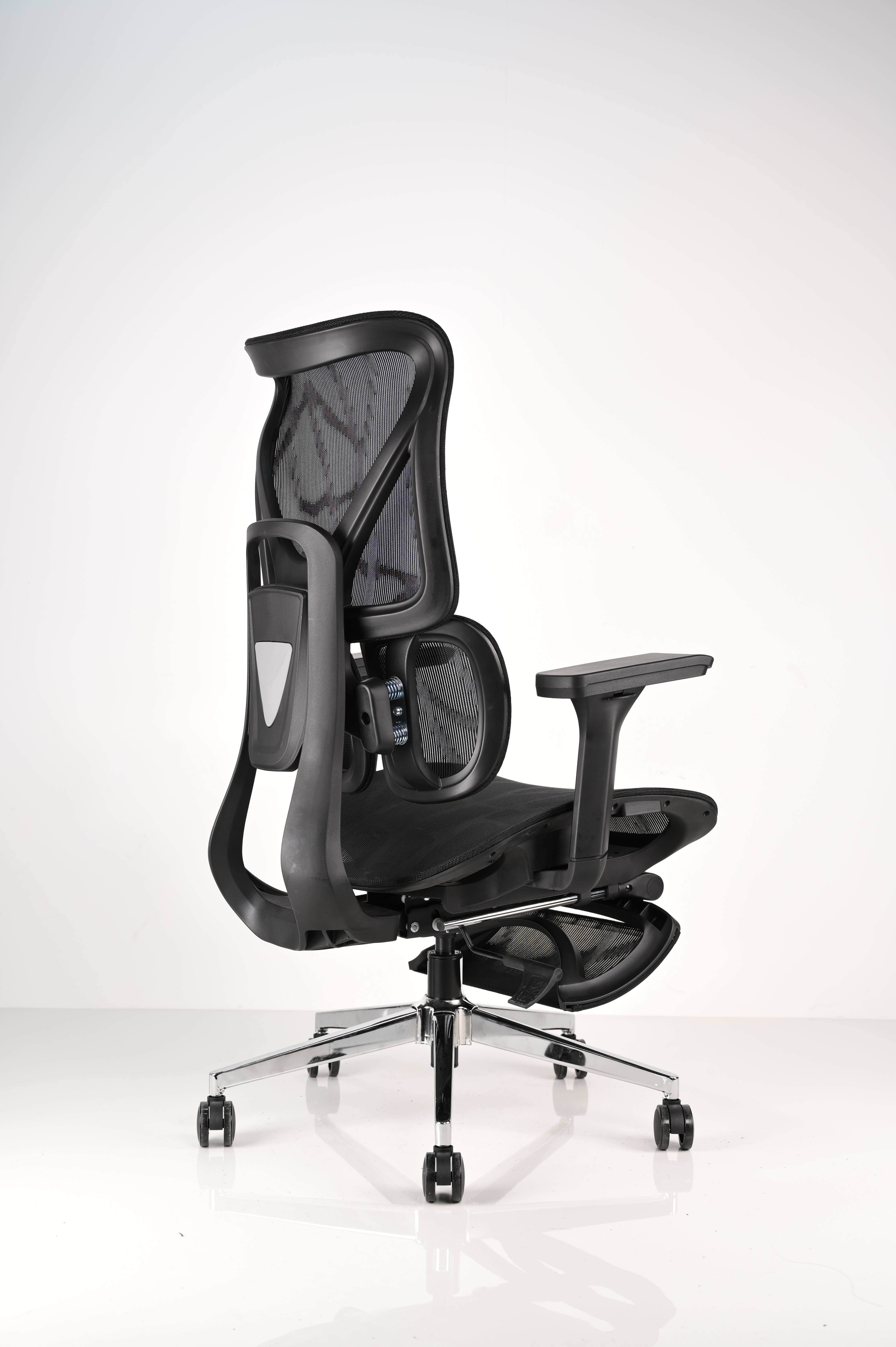 Budget Ergonomic Office Chair with 2 Part Lumbar Support 4D Armrest and PU Nylon Castors