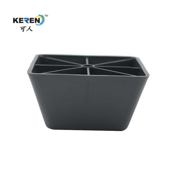 KR-P0144 Black Square Furniture feet , Plastic adjustable sofa legs PP Material