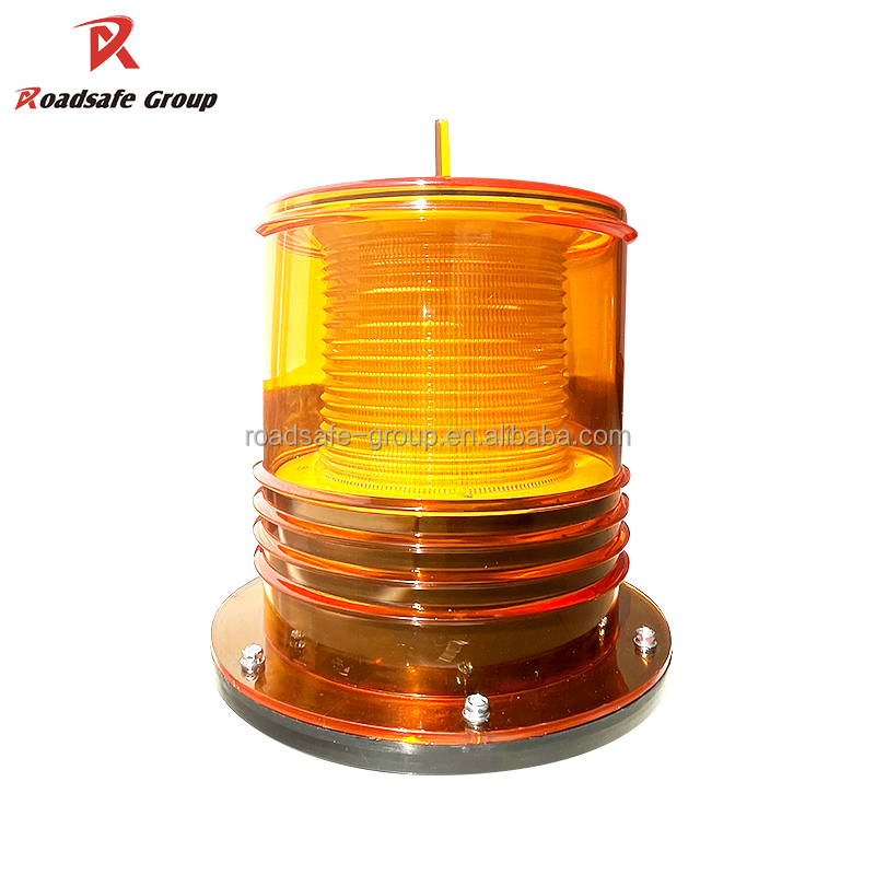 Solar LED Barricade Warning Light - Yellow Boat Signal Light Flashing Traffic Lamp for Road Safety