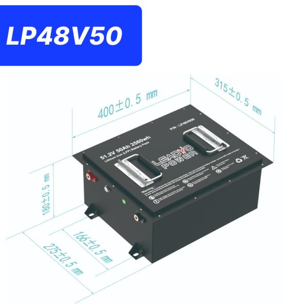 48V 50Ah 51.2V2 150Amp LiFePO4 Batterie de panier de golf avec écran LCD et Bluetooth