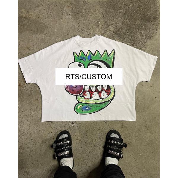 Men's and Women's Oversized T-shirts with Custom RTS Graphic Print in 100% Cotton