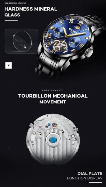 KINYUED watch own brand mens watches in wristwatches manufacturer tourbillon mechanical wristwatch
