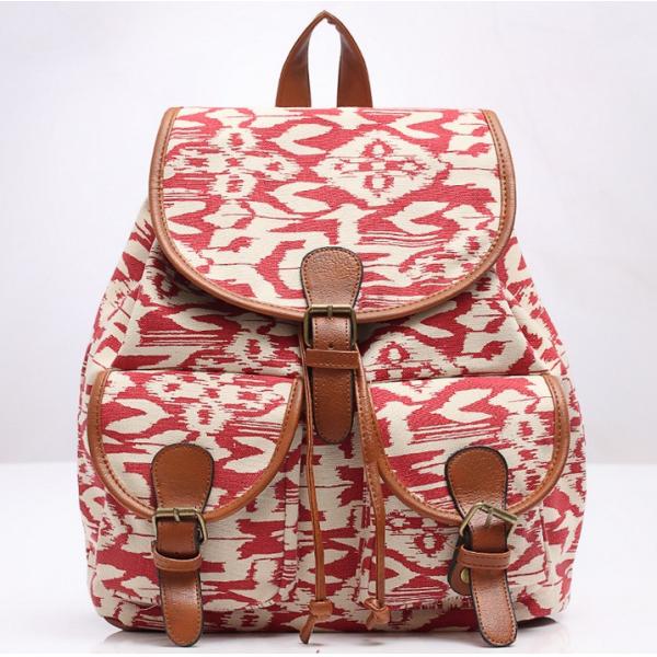 2016 new spring and summer fashion casual female bag printing canvas backpack