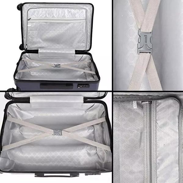 ABS Waterproof Travel Luggage Hardside Trolley Suitcase Double Zipper TSA Lock 4 Spinner Wheels