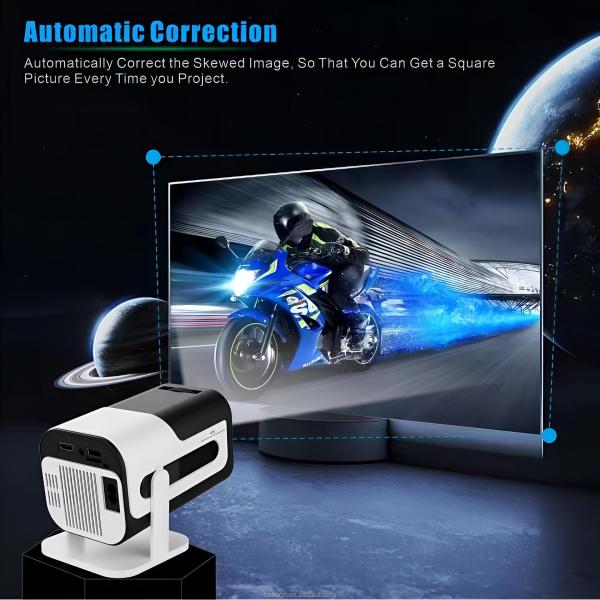 Mini Portable Smart Projector 4K Android 13.0 Resolution 2GB RAM LCD Home Video Theater Outdoor Use
