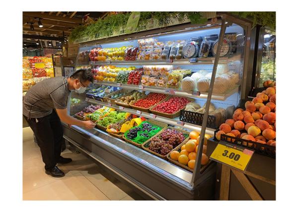 Restaurante R134a Display do supermercado Multideck Open Chiller para frutas