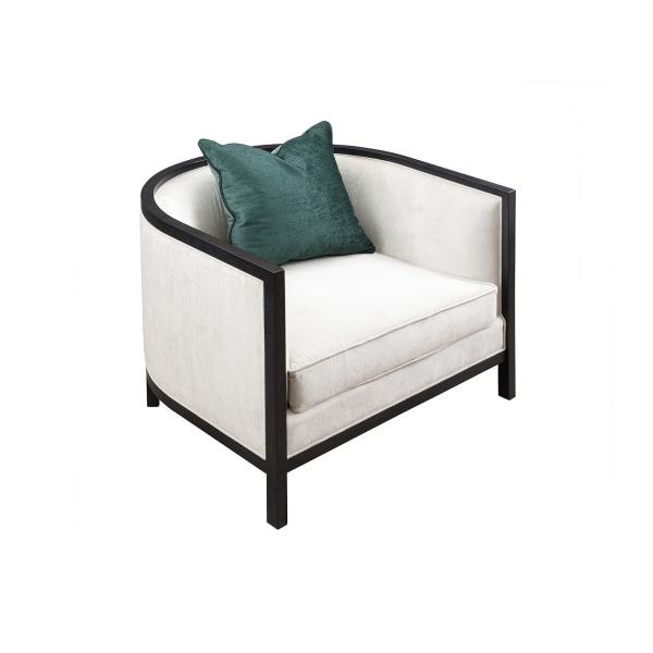 European leisure sofa chairs for Hotel lobby seating furniture made by Cherry wood and Grey fabric cushion