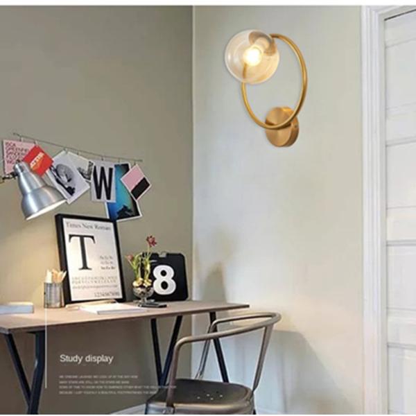 Post-modern Simple interior Wall Lamp Glass Bedroom Light luxury Round Corridor Stair round wall light(WH-OR-93)