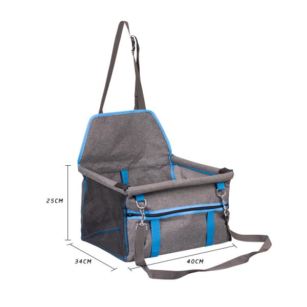 Luxury Pet Bed Foldable Grey Front Dog Car Seat Travel