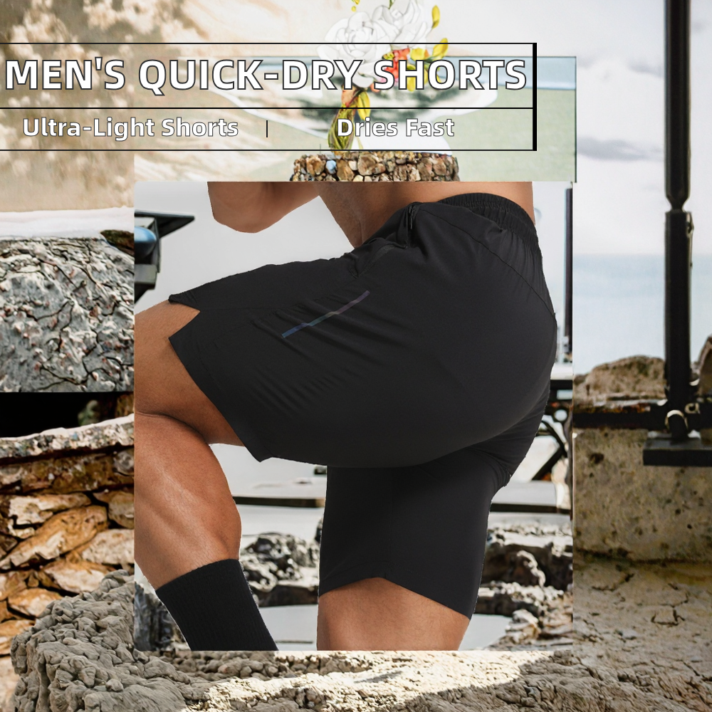 Men's High Quality Fitness Running Shorts Breathable Quick-Drying Material Knee Length Summer Back Pocket Pocket Plain Design