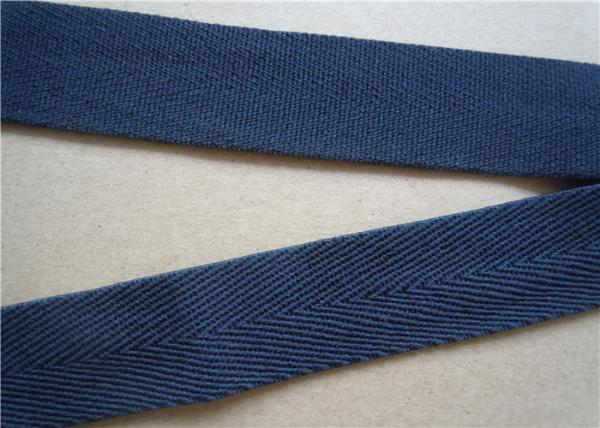 Blue Printed Elastic Webbing Straps Single Fold 2 Cm Width For Bags