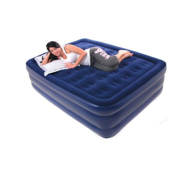 Воздушный матрас делюкс черного раздувного располагаясь лагерем тюфяка отдыха на открытом воздухе/крытый портативный