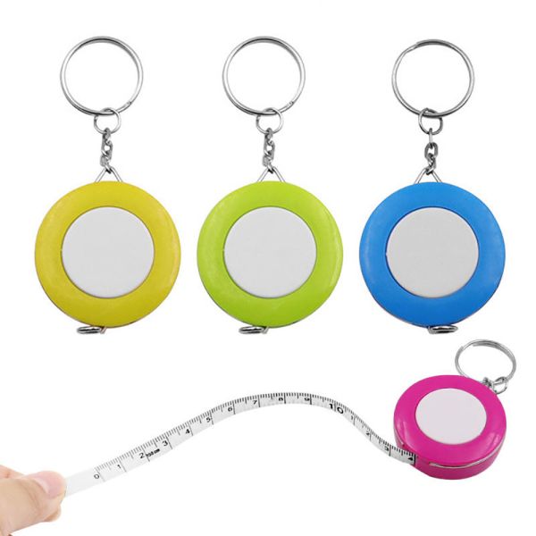 Personalized 150cm 60 Inch Blank Plastic Sublimation Keychain Tape Measure Portable Retractable Measuring Tape Accurate Markings For Home Office