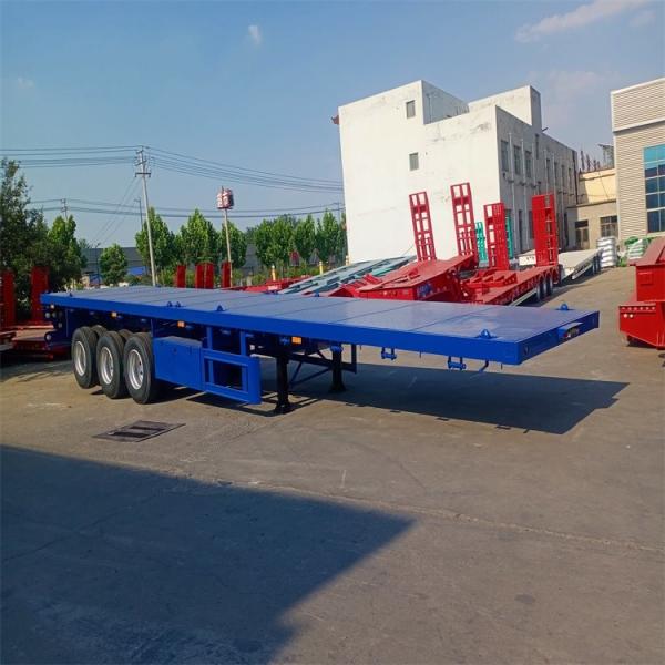 Truck Trailer Flatbed Semi Trailer With 24v Electrical System And High Capacity