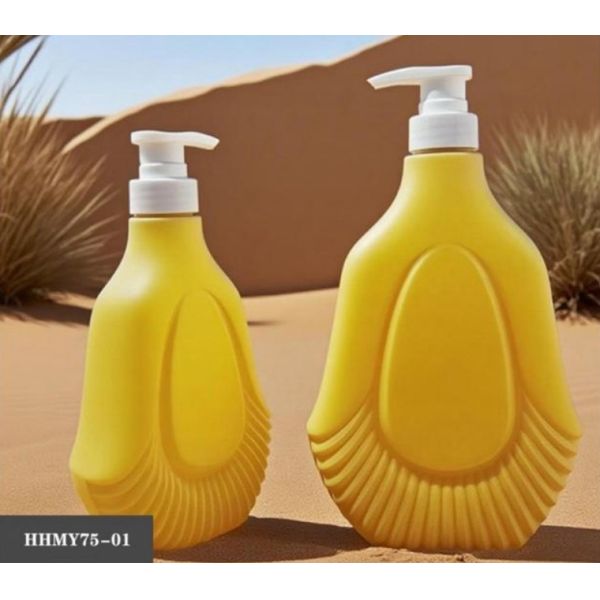 Customized Plastic Luxury Square Shampoo Bottles 670ml/1100ml PE Bottle