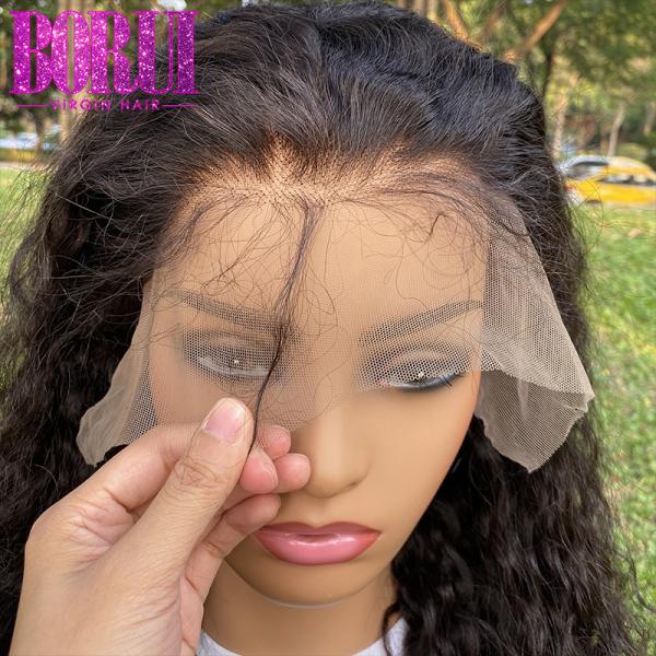 Пре общипанные парики естественного шнурка человеческих волос волны воды прифронтовые с волосами младенца