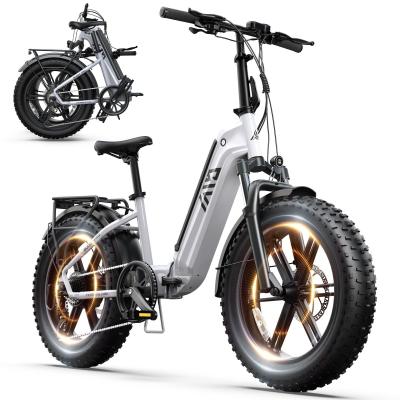 Factory Price EU Stock F008 48V 20 Foldable E-bike Fat Tire Electric Bicycle with Fashion Design Integrated Removable Battery