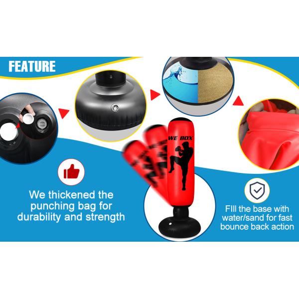 63 inch Standing Heavy Boxing Bag durable thickened material For Karate