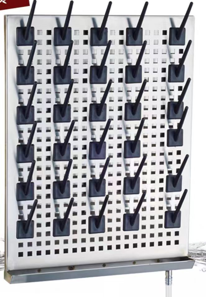 Multi Functional Stainless Steel Peg Board Glassware Laboratory Drying Rack Wall Mount