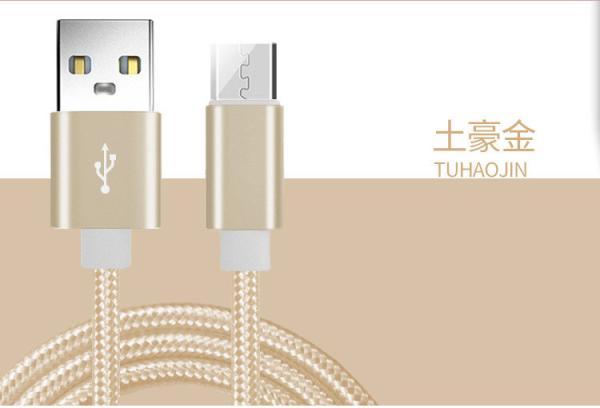 cabo trançado de nylon do carregador do cabo 2m 6ft 1m 3ft Iphone de 2.1A USB