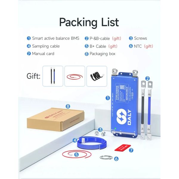 Smart Active Balance BMS 150A 200A 300A LiFePO4 24V 36V 48V 72V 150ah 200ah BMS Battery Pack for Home Energy Storage
