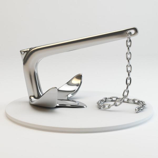 CE OEM Boat Fitting Fishing Boat Anchors , 7.5 Kg Sliver Bruce Anchor