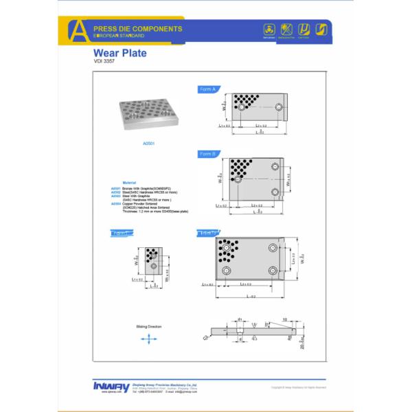 INW Sintered Wear Plate Following VDI 3357 Sintered Meterial Self Lubricating Bronze Bushings