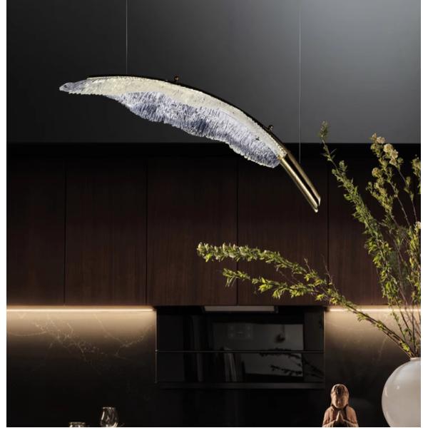 French modern minimalist luxury living room ceiling lamp high-end feather art high-end restaurant chandelier