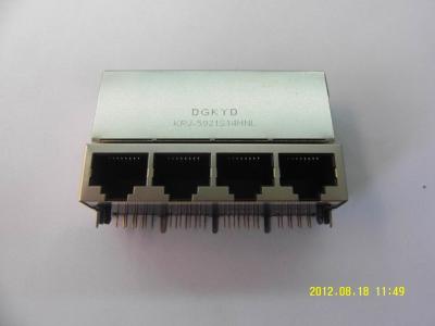 1x4 o quadrilátero múltiplo do porto RJ45 Jack modular move o conector combinado para o interruptor do lan