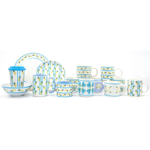 Pineapple & Stripe Ceramic Dinnerware Set