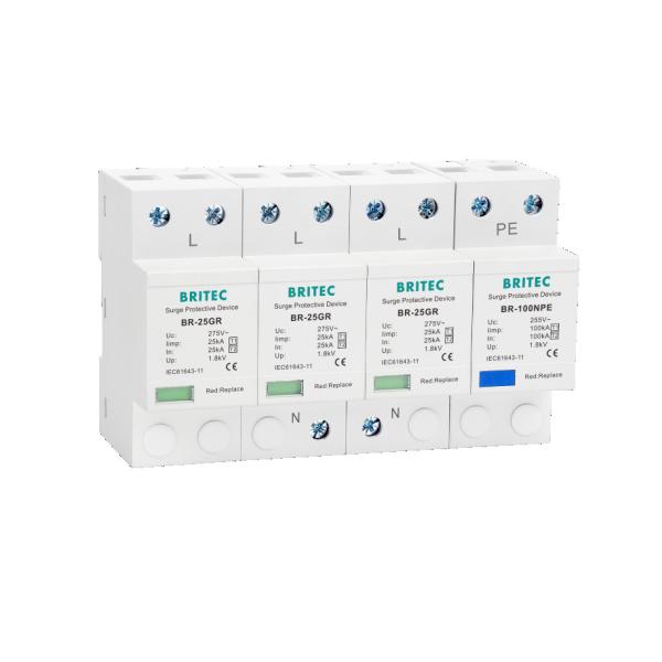 BR-25GR 1P 1P 3p Type Spd Surge Protector Lightning Arrester Supresor SPD type I and type II