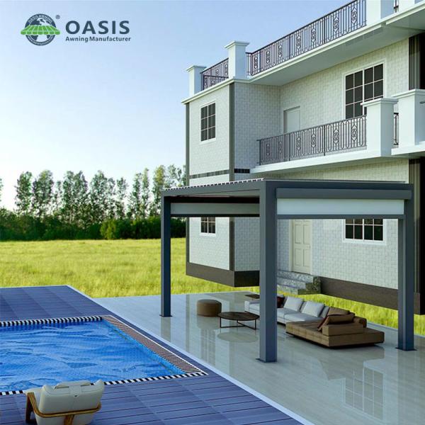 Backyards Aluminum Louvered Pergola 3x3x2.8m , Louvered Roof Free Standing Pergolas