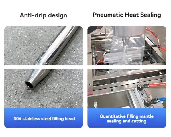PLC Automatic Liquid Food Packaging Machine For Soy Sauce Batch Filling Wrapping