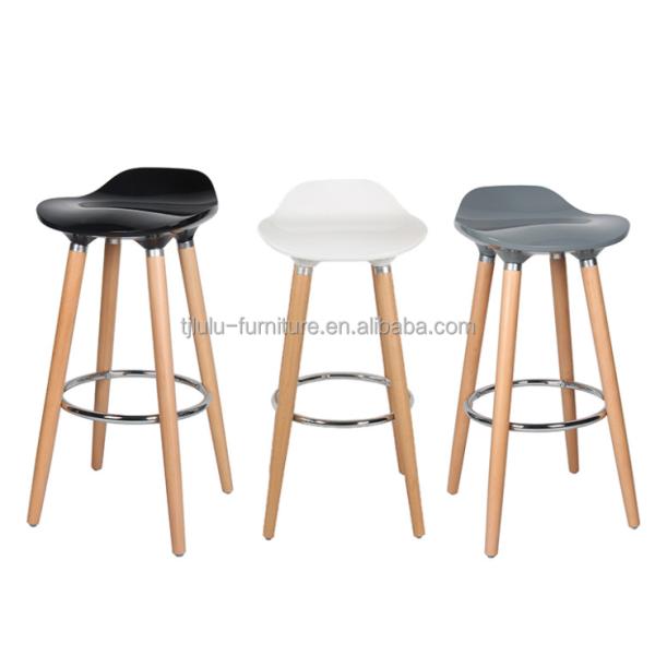 Bar Furniture Solid Wood Leg ABS Plastic Bar Chair for Modern High Stool Furniture