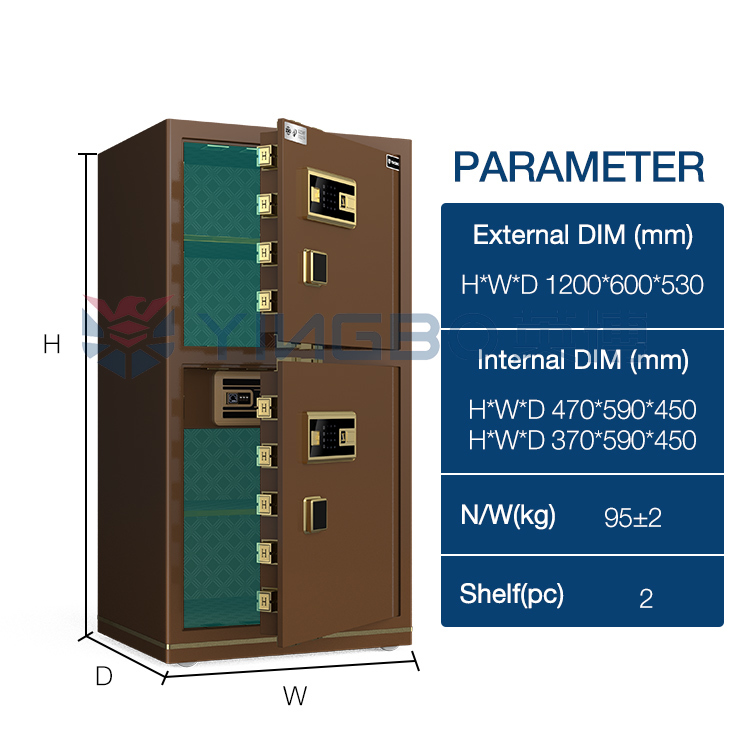 Furniture Concealed Design Home Safe Box Biometric Fingerprint Access Heavy Duty Steel Safe