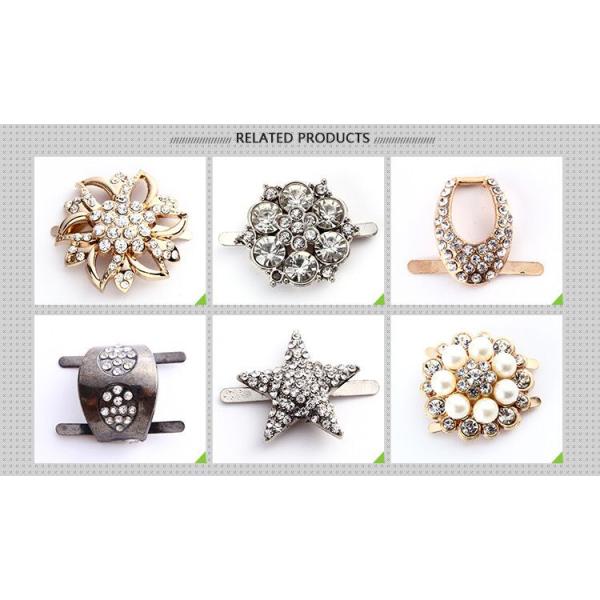 Small Vintage Rhinestone Shoe Clips 17mm Kirsite Material For Decorating