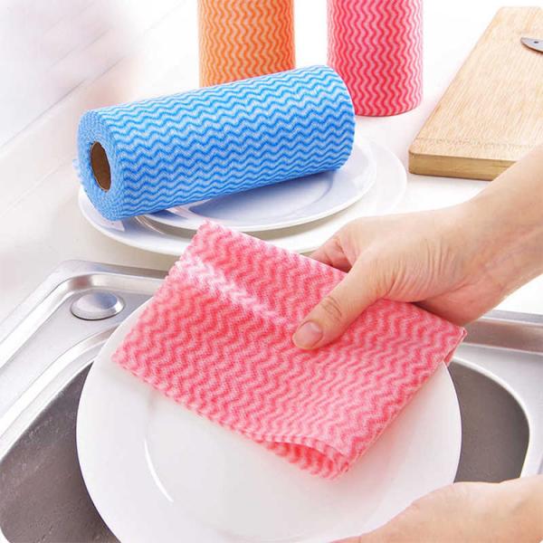 Household Wholesale Dishcloth Fabric Dishcloth  Kitchen Paper Towels Roll Non-woven Fabric