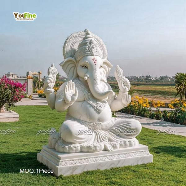 Life Size Outdoor Garden Decor Indian Art Ganpati Marble Statue
