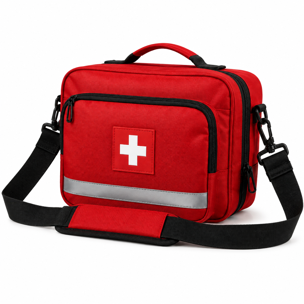Portable First Aid Medical Bag with Multi-Compartment Storage, Water Resistant