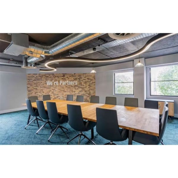 Oval Arc Curved Layout Circle LED Linear Light Aluminum Profile For Office Cafe 240V