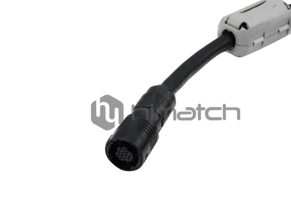 PUR Jacket Servo Motor Power Cable / Female To Male 3 Pin Connector Cable