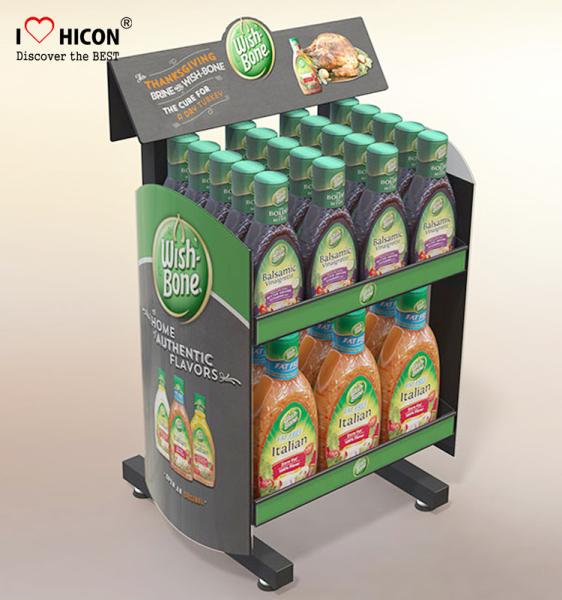 Drive Sales Food Store Supply Metal Display Rack Tiered Crisp Sauce Display Stands