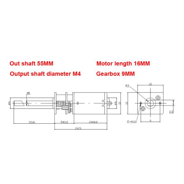 Более длинный продетый нитку мотор 12v 300 rpm GA12 N20 шестерни dc шпинделя электрический