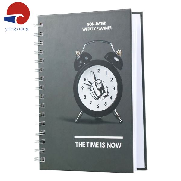 Color Printed Custom Hardcover Journal Spiral Binding Custom Weekly Planner With Elastic Band