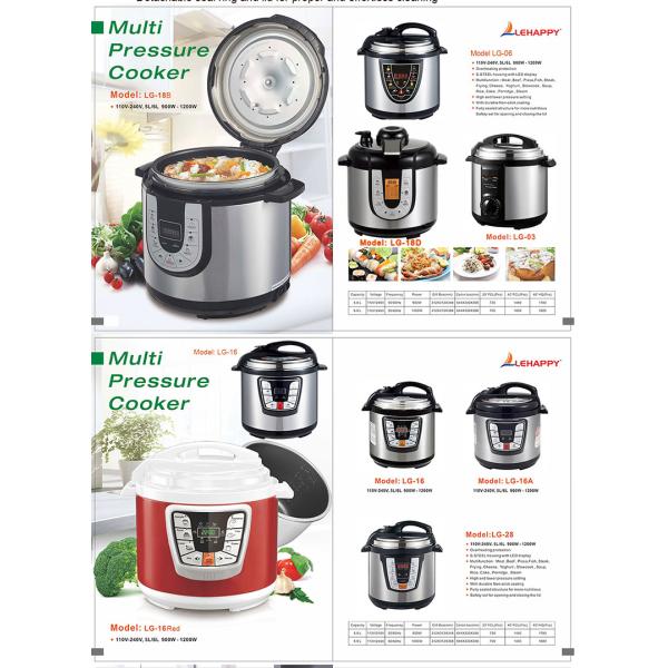 Adjustable 6L Digital Pressure Cooker , Kitchen Pressure Cooker Progrommable