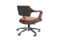 Cadeira ergonômica do escritório da cor de creme cor-de-rosa com quadro do metal