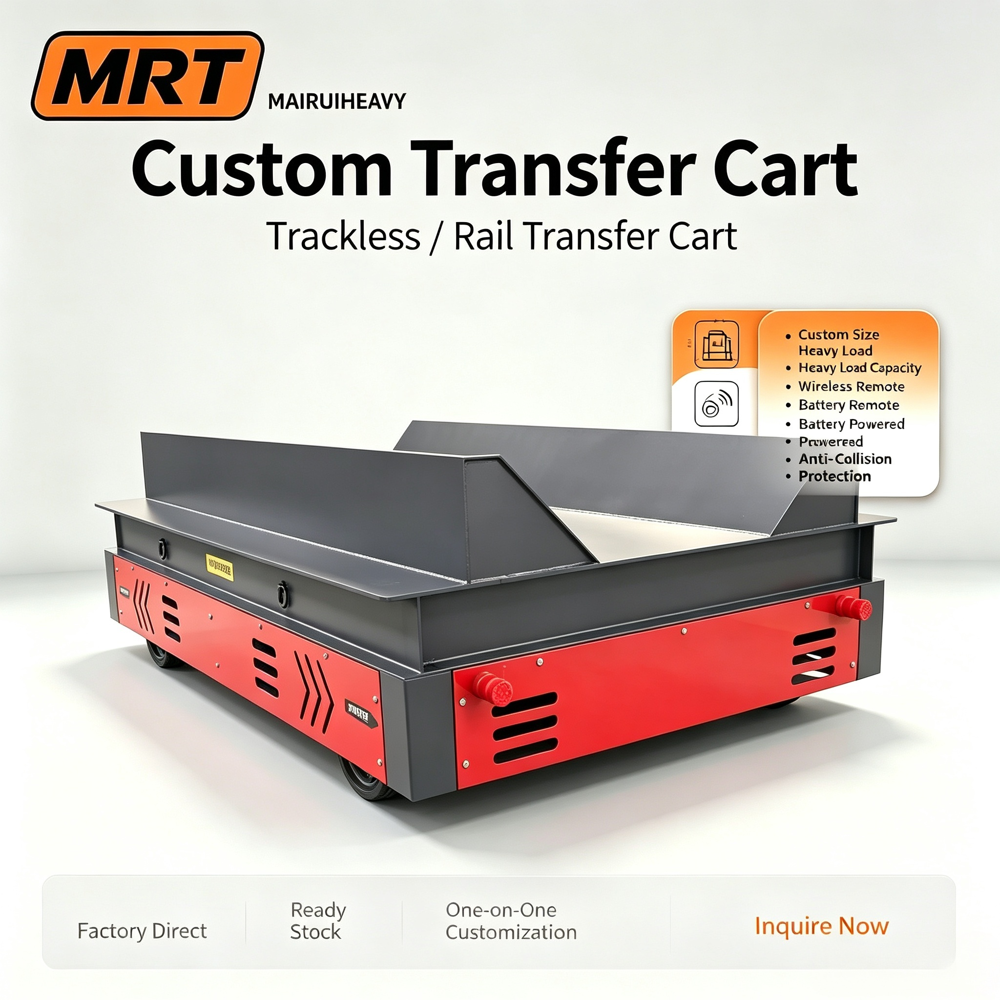 Custom Electric Trackless Transfer Cart Maneuverable Rubber Wheel Transfer Cart For Manufacturing Plant Material Transfer